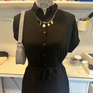 Button up black dress